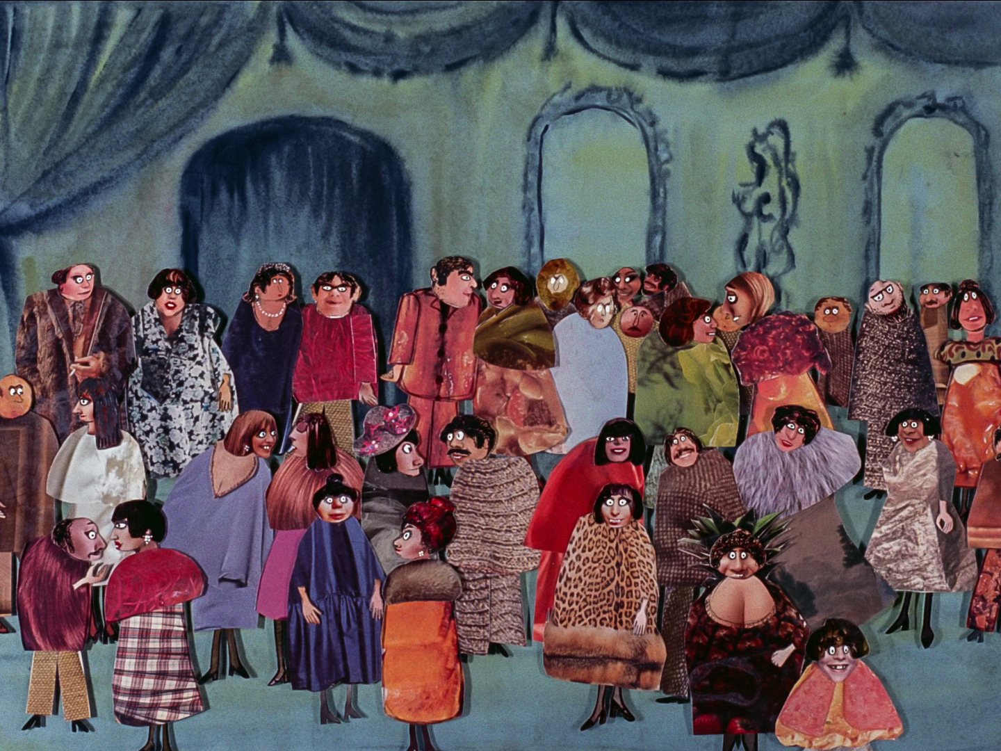 screenshot from Bankie showing group of people with mixed photo-drawing technique