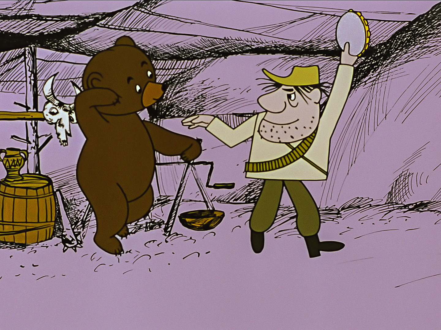 a bear and a robber dancing in a robbers' camp a bear and a robber dancing in a robbers' camp